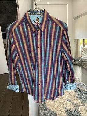 Robert Graham Multicolor Plaid Button-Down Shirt - Blue, Purple, Tan